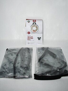 ZOBER 2 Pack 36" Christmas Wreath Storage Bags, Black, NWT Condition: New with t